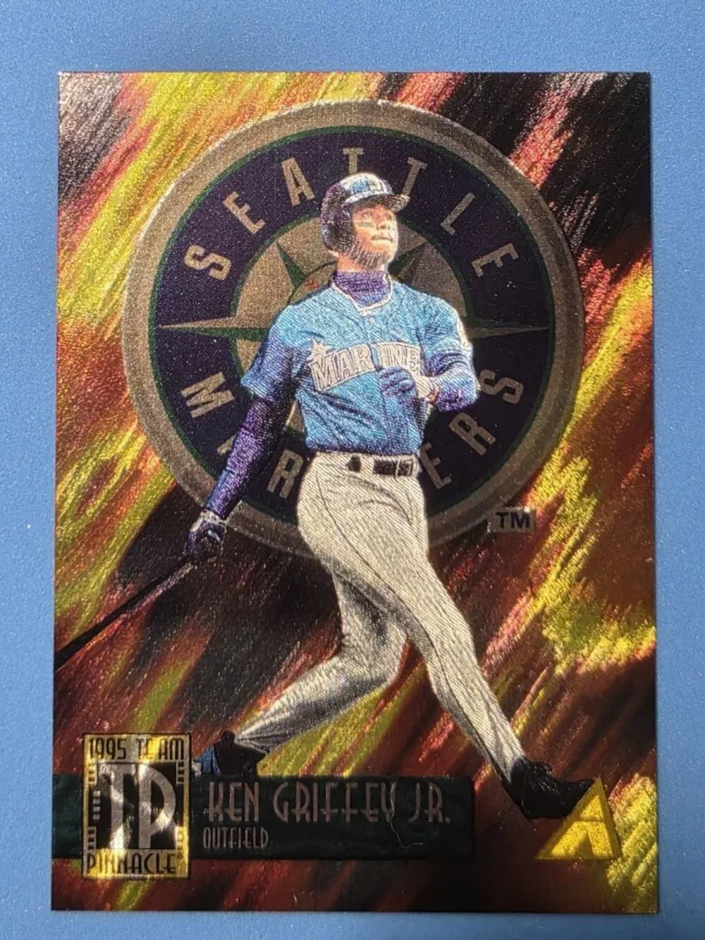 1995 Pinnacle - Team Pinnacle Ken Griffey Jr, Barry Bonds #TP7 Dufex Back